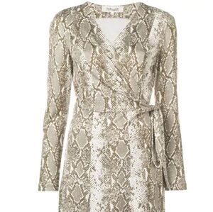 Diane Von Furstenberg Python print Wrap Dress NWOT